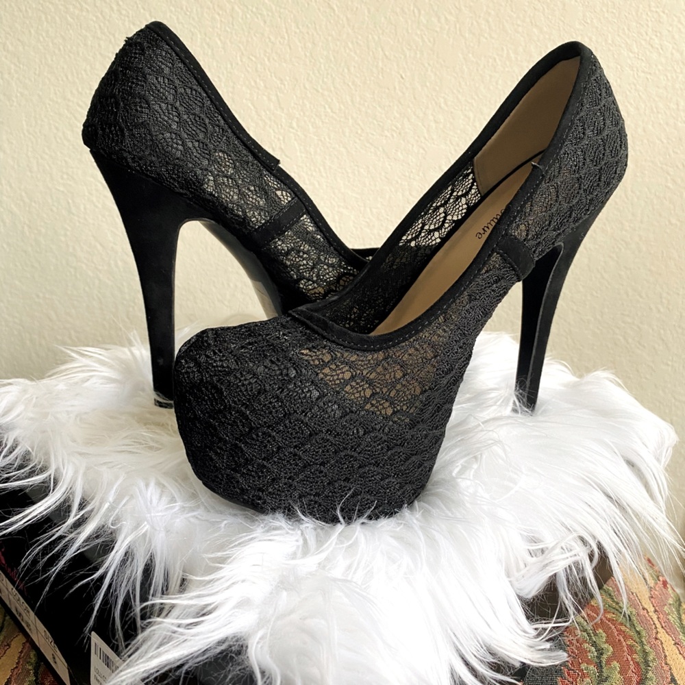 Lolli Couture Black Lace Heels